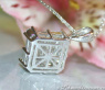 Elegant Diamond Square Pendant (Three Diamond Cuts)