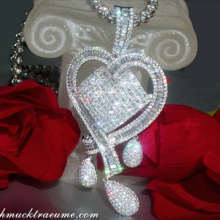 High-end Diamond Heart Pendant (9,79 ct.)