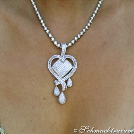 High-end Diamond Heart Pendant (9,79 ct.)