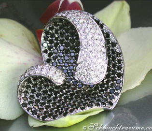 Top-class Black & White Diamond Heart Pendant