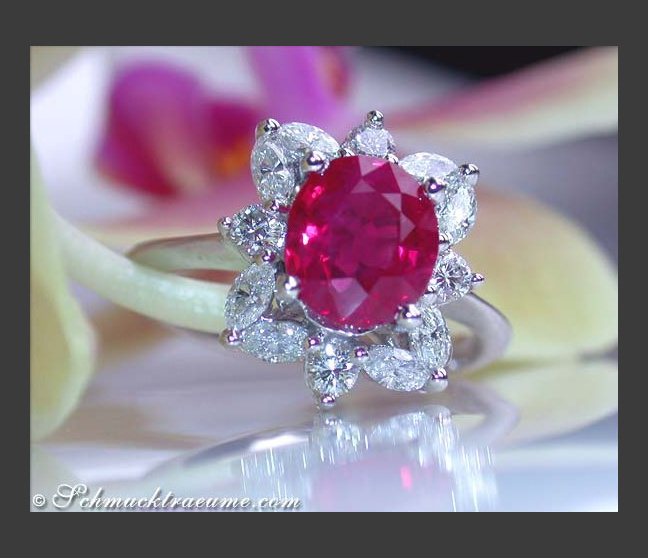 Exquisite Burmese Ruby Ring with Diamonds Exquisite Burmese Ruby Ring with Diamonds