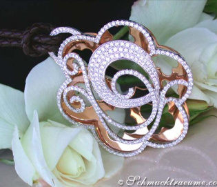Opulent Diamond Pendant on Leather Cord