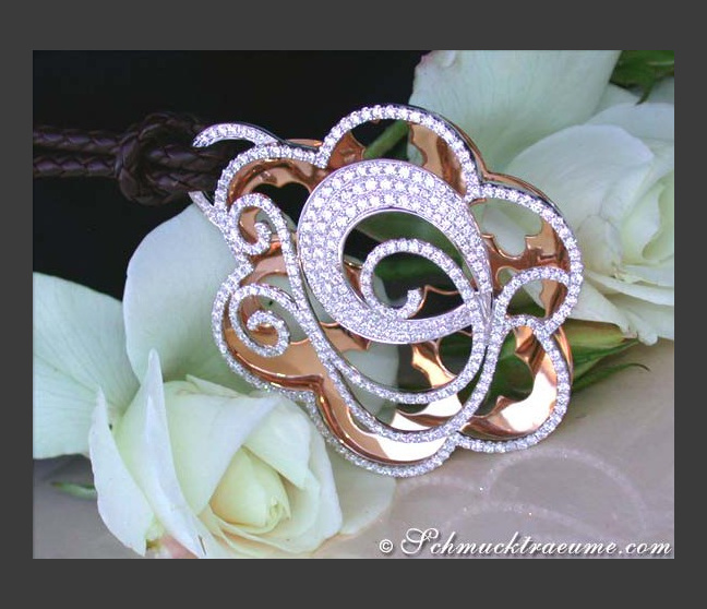 Opulent Diamond Pendant on Leather Cord Opulent Diamond Pendant on Leather Cord
