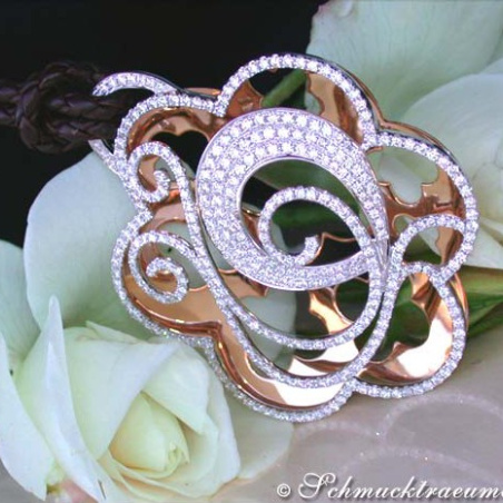 Opulent Diamond Pendant on Leather Cord