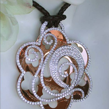 Opulent Diamond Pendant on Leather Cord