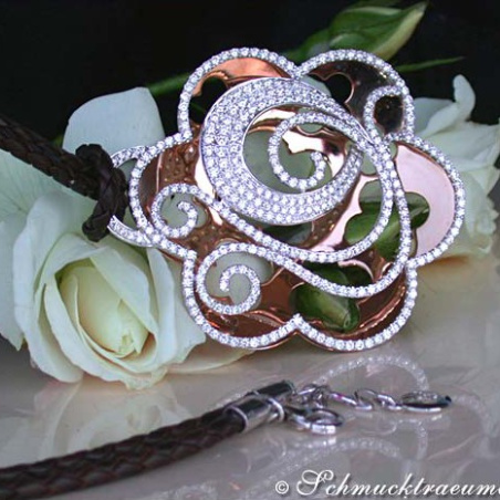 Opulent Diamond Pendant on Leather Cord