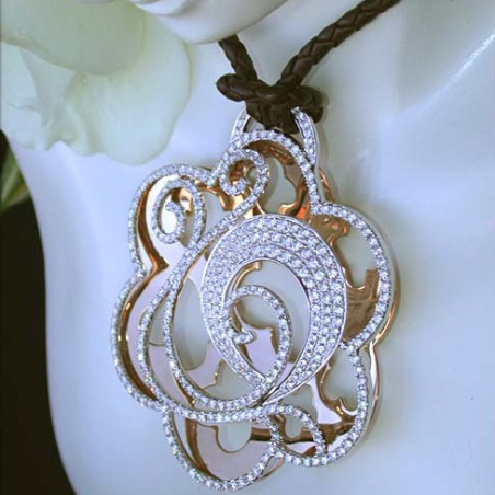Opulent Diamond Pendant on Leather Cord