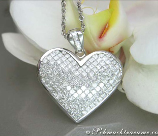 Glorious Princess Diamond Heart Pendant