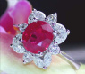 Exquisite Burmese Ruby Ring with Diamonds