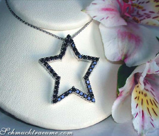 Pretty Black Diamond Star Pendant