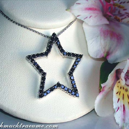 Schwarze Diamanten Stern Anhänger