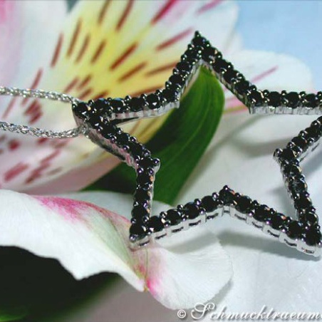 Schwarze Diamanten Stern Anhänger