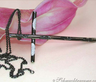 Exceptional Black Diamond Cross Pendant