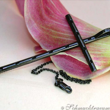 Exceptional Black Diamond Cross Pendant