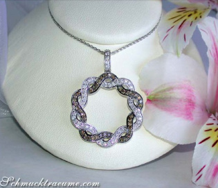 Extravagant Brown & White Diamond Pendant