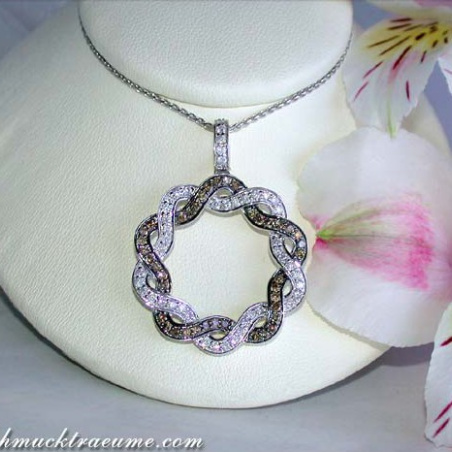 Extravagant Brown & White Diamond Pendant