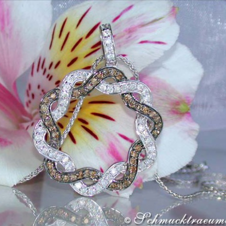 Extravagant Brown & White Diamond Pendant