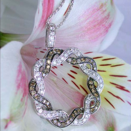 Extravagant Brown & White Diamond Pendant