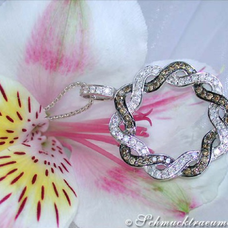 Extravagant Brown & White Diamond Pendant