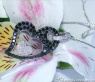 Charming Black & White Diamond Heart Pendant