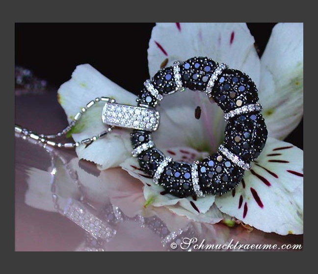 Opulent Pendant with Black & White Diamonds Opulent Pendant with Black & White Diamonds
