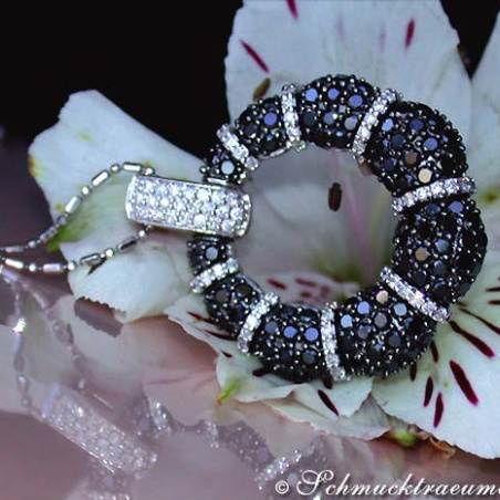 Opulent Pendant with Black & White Diamonds
