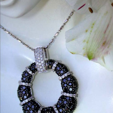 Opulent Pendant with Black & White Diamonds