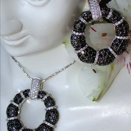 Opulent Pendant with Black & White Diamonds