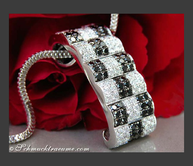 Puristic Black & White Diamond Pendant (Chessboard Style) Puristic Black & White Diamond Pendant (Chessboard Style)