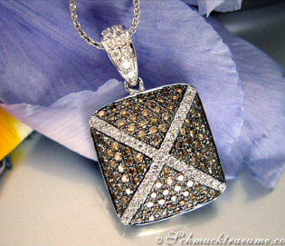 Sporty Pendant with Natural Brown Diamonds