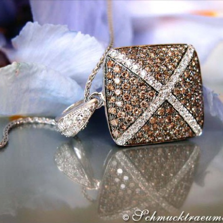 Sporty Pendant with Natural Brown Diamonds