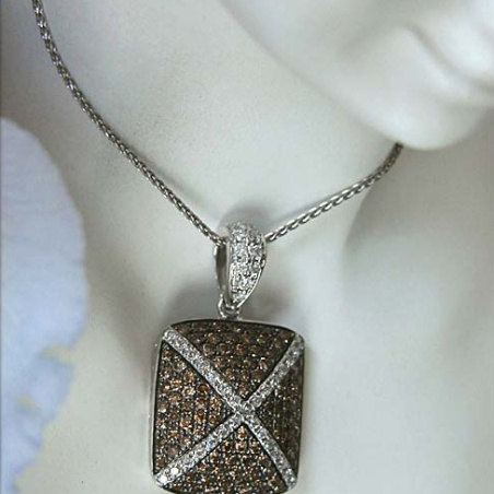 Sporty Pendant with Natural Brown Diamonds