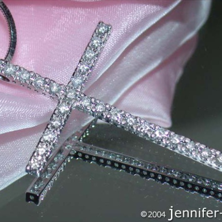 Simple Diamond Cross Pendant
