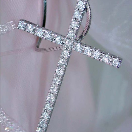 Simple Diamond Cross Pendant