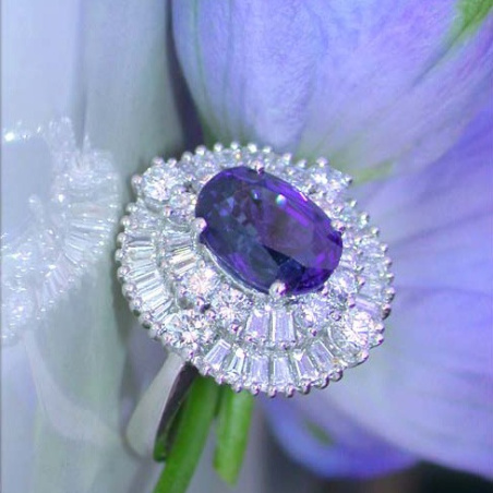 Superb Ceylon Sapphire Diamond Ring