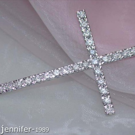 Simple Diamond Cross Pendant