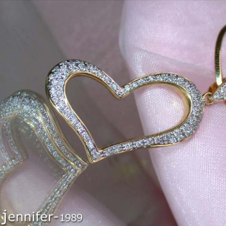 Herz Anhänger mit Diamanten in Gelbgold750