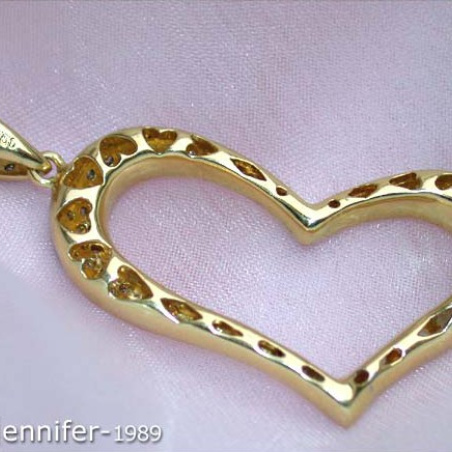 Herz Anhänger mit Diamanten in Gelbgold