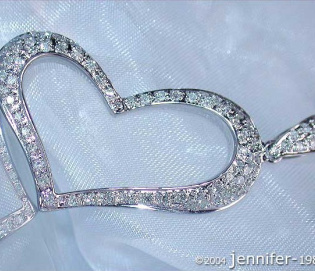 Enchanting Diamond Heart Pendant in White gold