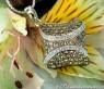 Solid Pendant with Natural Brown & White Diamonds