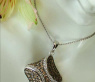 Solid Pendant with Natural Brown & White Diamonds