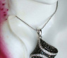 Solid Black & White Diamond Rhombic Style Pendant