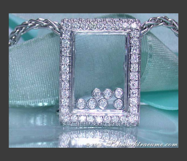 Pretty Diamond Pendant behind Glass Pretty Diamond Pendant behind Glass