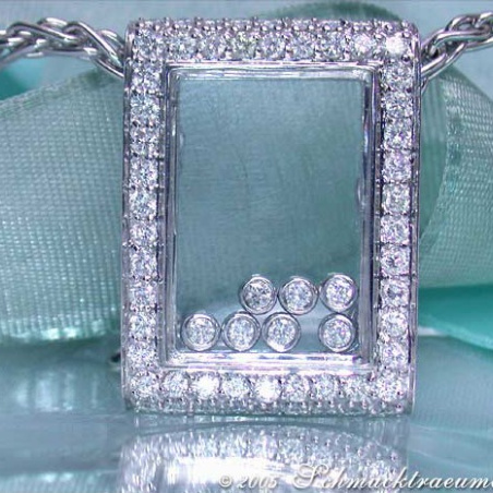 Pretty Diamond Pendant behind Glass