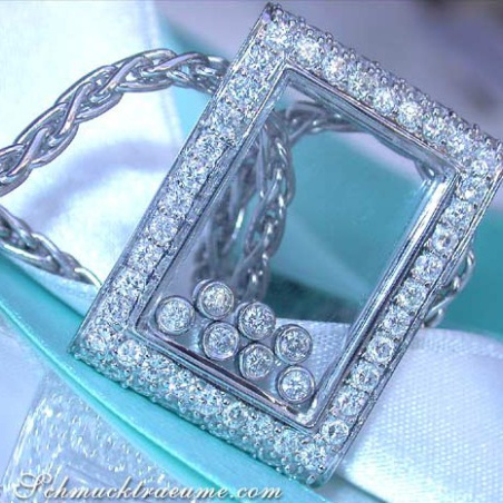 Pretty Diamond Pendant behind Glass