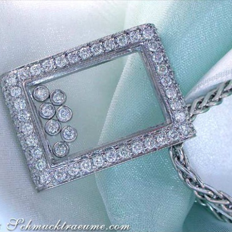 Pretty Diamond Pendant behind Glass
