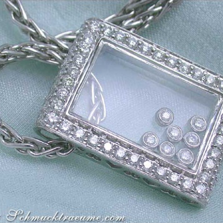 Pretty Diamond Pendant behind Glass