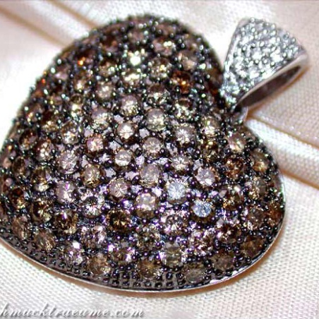 Huge Natural Brown Diamond Heart Pendant