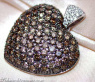 Huge Natural Brown Diamond Heart Pendant