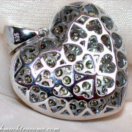 Huge Natural Brown Diamond Heart Pendant